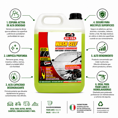 MA-FRA Wash Self 5L | Shampoo Espumante Profesional de Alta Limpieza
