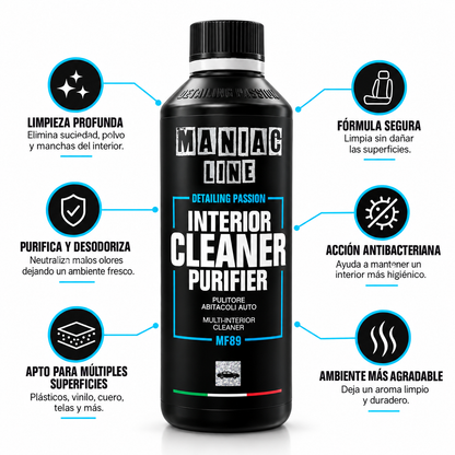 MA-FRA Maniac Line MF89 Interior Cleaner Purifier 500 ml | Limpiador de Interiores con Acción Higienizante