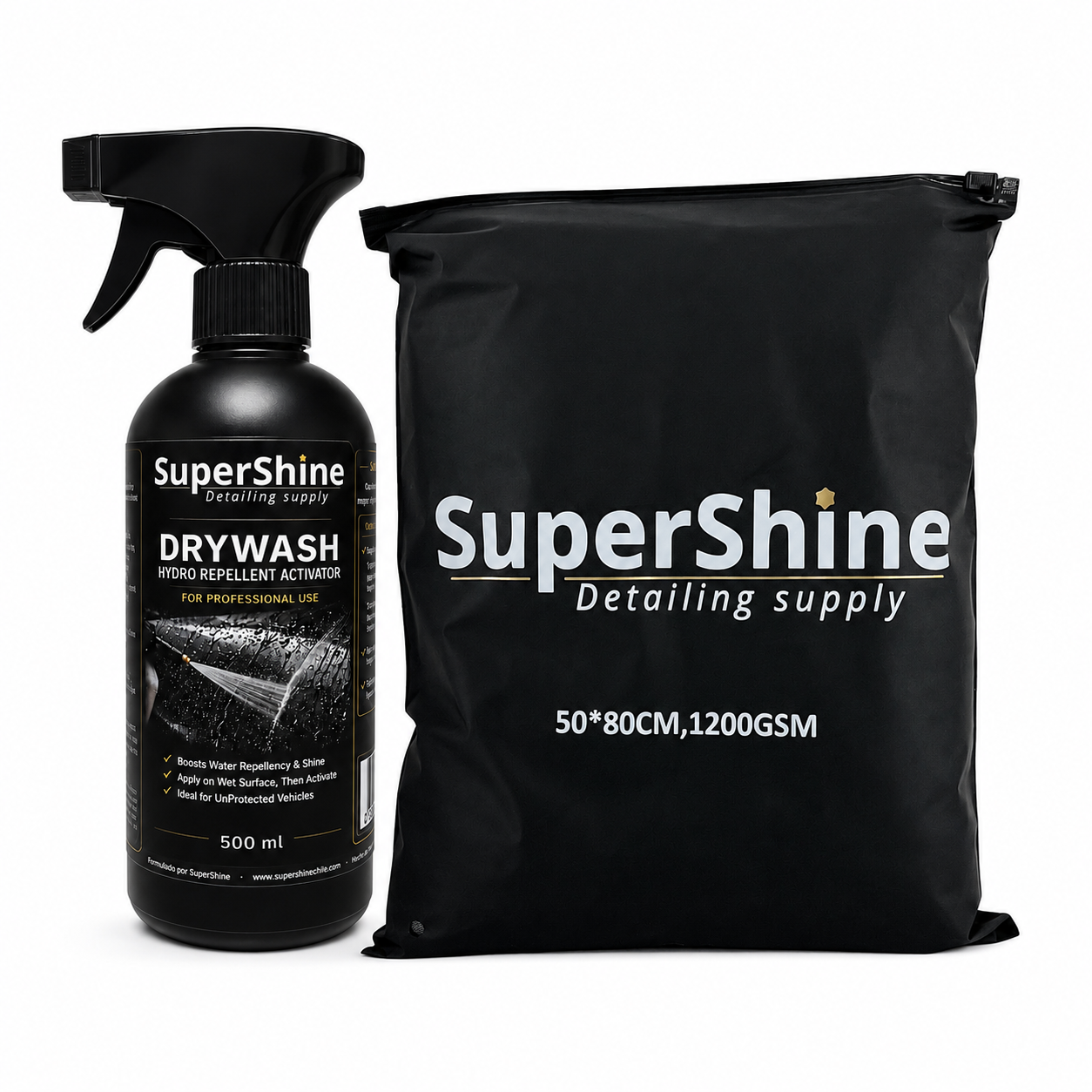 Pack Brillo y Secado en 1 Paso | Toalla Nano 1200 GSM + DryWash Supershine
