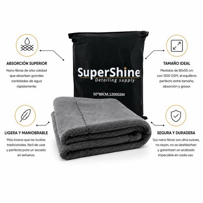 Pack Brillo y Secado en 1 Paso | Toalla Nano 1200 GSM + DryWash Supershine