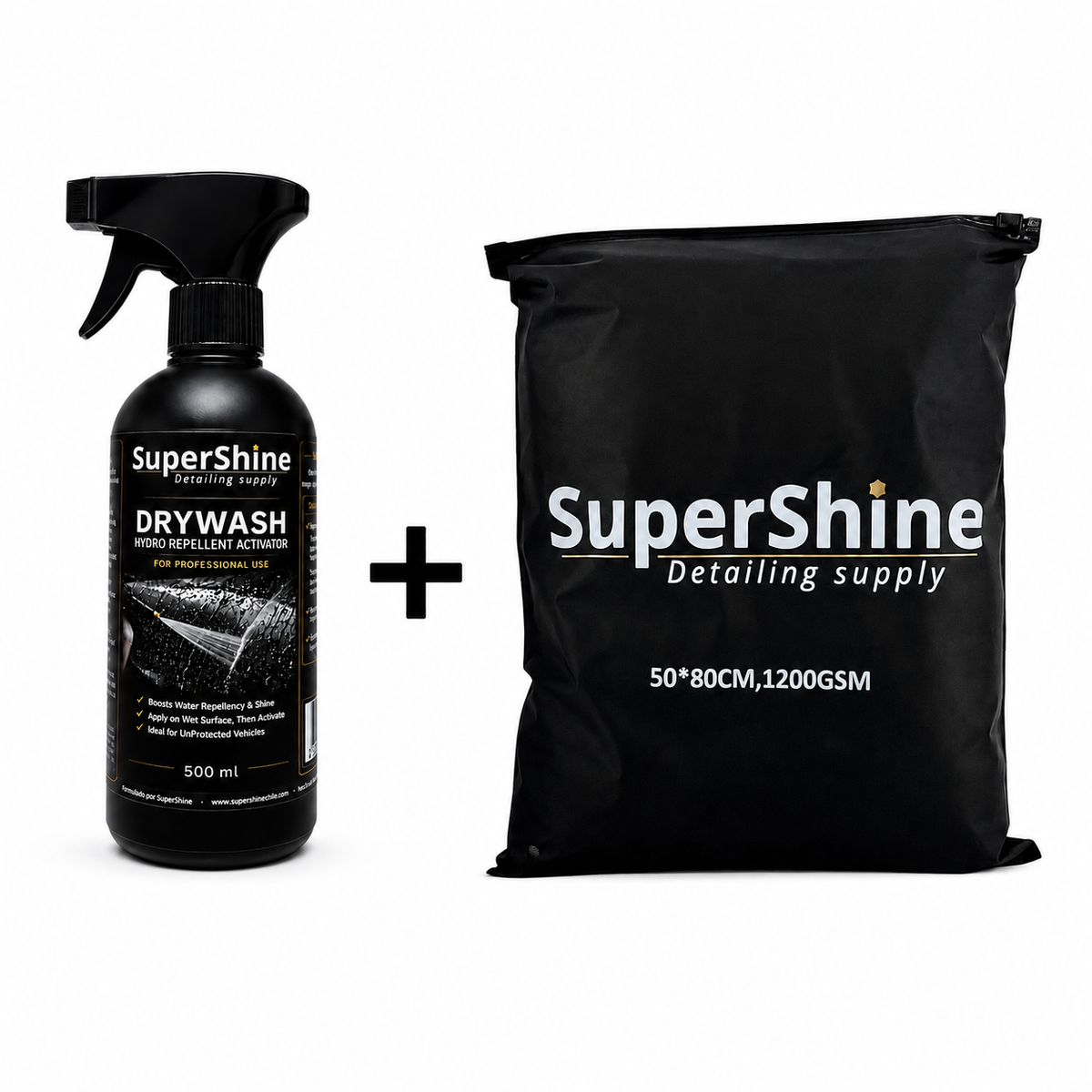 Pack Brillo y Secado en 1 Paso | Toalla Nano 1200 GSM + DryWash Supershine