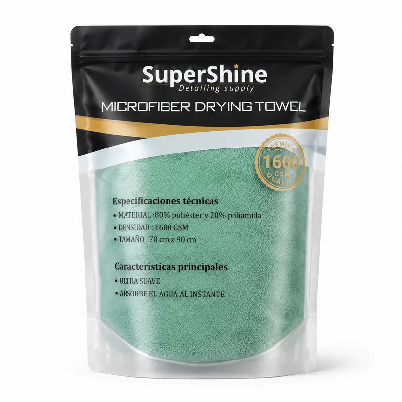 Toalla de secado SuperShine XL 90x70 cm – Seca todo tu vehículo sin estrujar